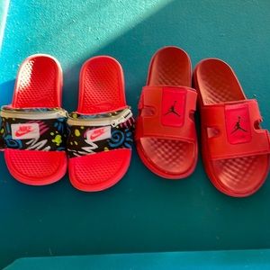 Jordan and Nike slides